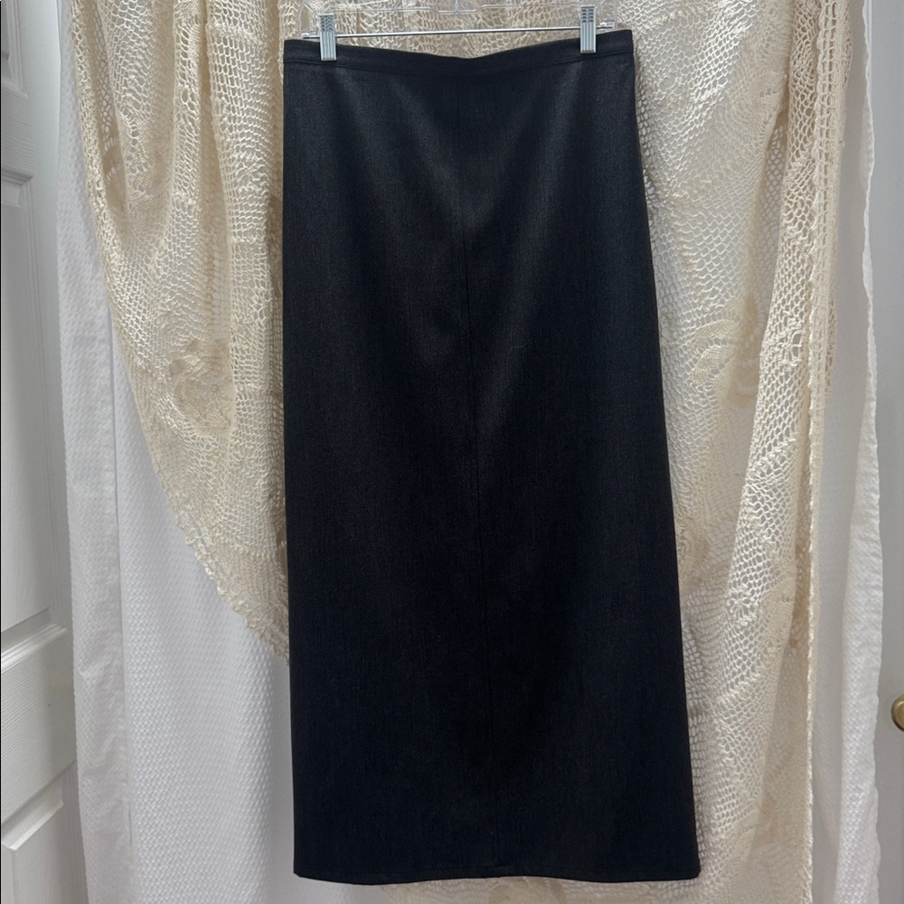 Susan Bristol Classic Charcoal Women's Midi Skirt